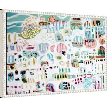 Amanti Art Framed Canvas Wall Art 16x23 Abstract White by Karen Fields, Framed Wall Art Canvas, Abst...