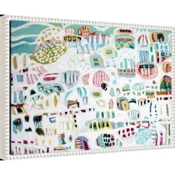 Amanti Art Framed Canvas Wall Art 16x23 Abstract White by Karen Fields, Framed Wall Art Canvas, Abst...