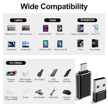 Upgraded USB to USB C Adapter – 4Pack