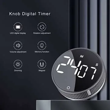 AVINIA Digital Kitchen Timer - MagneticCountdown & Countup with Large LED Display for Cooking, Class...