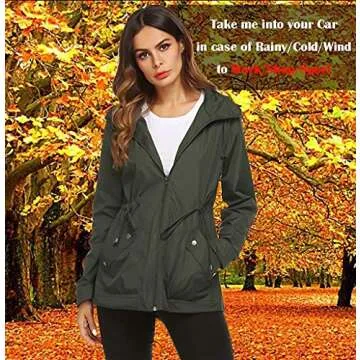 ZHENWEI Women's Lightweight Travel Waterproof Rain Jacket with Mesh Lining