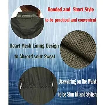 Lightweight Waterproof ZHENWEI Raincoat for Women