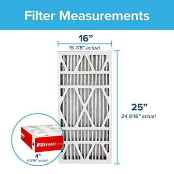 Filtrete ADP01-2PK-2 16x25x4 AC Furnace Air Filter, MPR 1000, Fits Honeywell and Lennox Devices, Micro Allergen Defense Deep Pleat, 2-Pack (Actual Dimensions 15.88 x 24.56 x 4.31), 2 Count