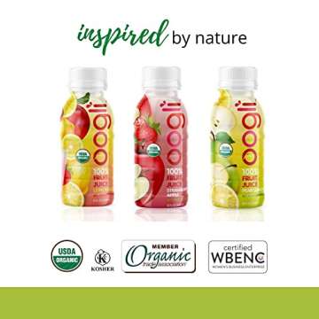 OOGLI Pear-Lemon Organic Juice, 8 fl oz (Pack of 6), NOT From Concentrate, 100% Natural, USDA Organic, Kosher Certified, Non-GMO, No Additives