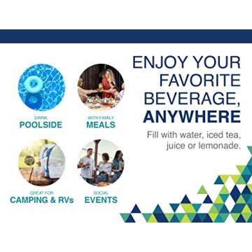 Arrow Home Products Ultra Slimline Drink Dispenser for Fridge, 1.25 Gallon - Plastic Beverage Dispenser with Spigot for Easy Dispensing - BPA Free Clear Plastic - Convenient Handle, Easy-Pour Spout