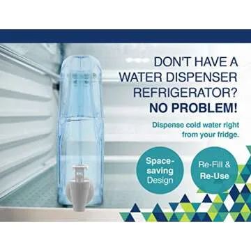 Arrow Home Products Ultra Slimline Drink Dispenser for Fridge, 1.25 Gallon - Plastic Beverage Dispenser with Spigot for Easy Dispensing - BPA Free Clear Plastic - Convenient Handle, Easy-Pour Spout