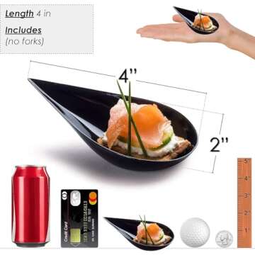 DLux Tear Drop Mini Appetizer Plates with Recipe Ebook