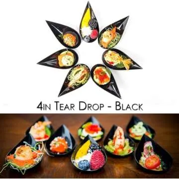DLux Tear Drop Mini Appetizer Plates with Recipe Ebook