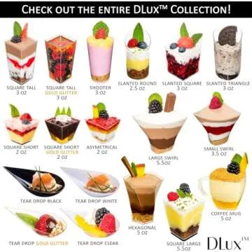 DLux Tear Drop Mini Appetizer Plates with Recipe Ebook