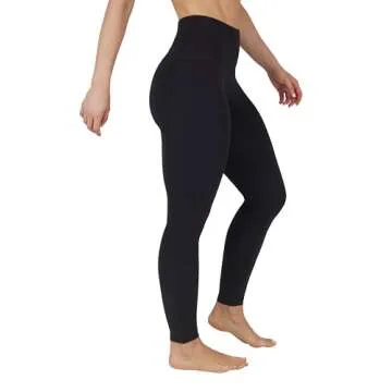 Yogalicious High Waist Ultra Soft Lightweight Leggings - High Rise Yoga Pants - Black Nude Tech 28" - Large