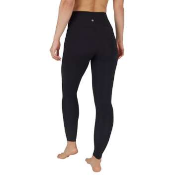 Yogalicious High Waist Ultra Soft Lightweight Leggings - High Rise Yoga Pants - Black Nude Tech 28" - Large