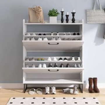 Modern HMYZOM Shoe Cabinet with Adjustable Drawers