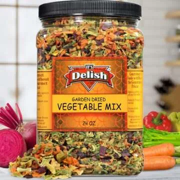 Garden Vegetable Soup Mix by It’s Delish, 24 OZ Jumbo Container | Natural Dehydrated Vegetables for Ramen Noodles, Soup Greens with Beets | Freeze Dried Veggie Blend | Vegan, Gluten-Free and Kosher