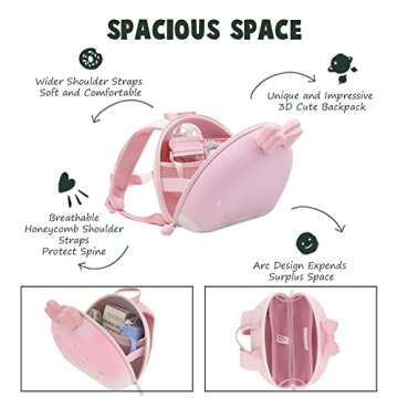 Zoy zoii Cute Toddler Backpack, Kids Backpack Children Preschool Backpack Travel Bag for Girls Boys Ages 2-5 Dream Series Strawberry