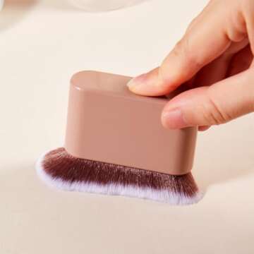 COSHINE Big Self Tanning Blend Brush, Professional Self Tanner, Kabuki, Powder, Foundation, Blusher, Shadow, Bronzer, Face and Body Brush (BROWN)