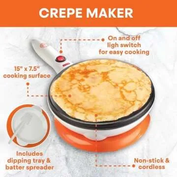 MasterChef Cordless Crepe Maker for Easy Cooking