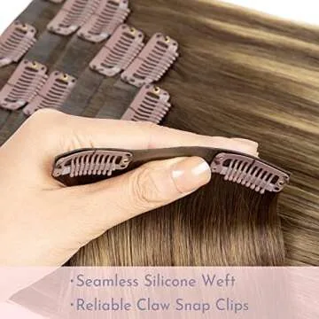 Maxfull Real Remy Clip In Hair Extensions - Brown Balayage