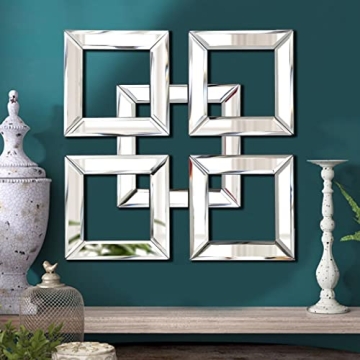 QMDECOR Square Mirrored Wall Decor - 12x12 inches Elegant Home Accents