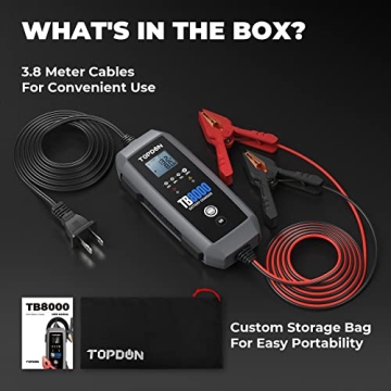 TOPDON TB8000 8A Car Battery Charger with LCD Display