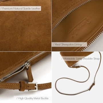 Premium Suede Leather Crossbody Purse for Women - DONNAIN