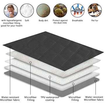 SUNNYTEX Waterproof & Reversible Dog Bed Cover Pet Blanket Sofa, Couch Cover Mattress Protector Furniture Protector for Dog, Pet, Cat(30"*70",Dark Grey/Grey)