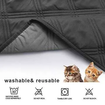 SUNNYTEX Waterproof & Reversible Dog Bed Cover for Pets
