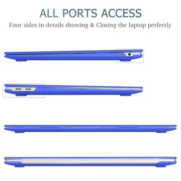 May Chen Compatible with New MacBook Air 13 inch Case 2021 2020 2019 2018 Release Model: M1 A2337 A2179 A1932, Plastic Hard Shell Case for Mac Air 13 inch with Retina Display Fits Touch ID, Dark Blue