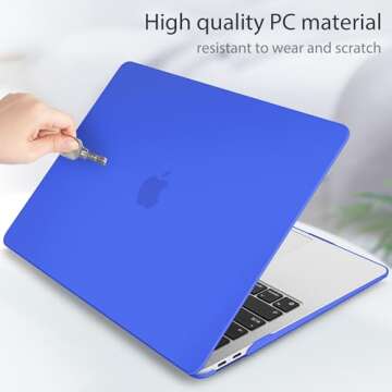 May Chen Compatible with New MacBook Air 13 inch Case 2021 2020 2019 2018 Release Model: M1 A2337 A2179 A1932, Plastic Hard Shell Case for Mac Air 13 inch with Retina Display Fits Touch ID, Dark Blue
