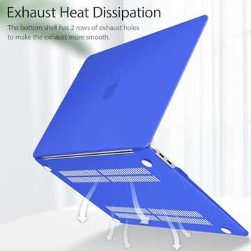 May Chen Compatible with New MacBook Air 13 inch Case 2021 2020 2019 2018 Release Model: M1 A2337 A2179 A1932, Plastic Hard Shell Case for Mac Air 13 inch with Retina Display Fits Touch ID, Dark Blue