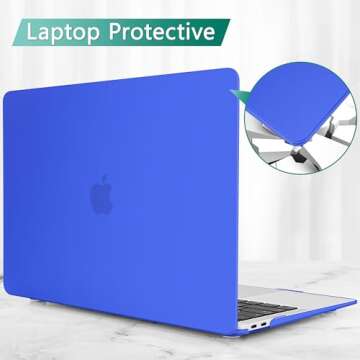 May Chen Compatible with New MacBook Air 13 inch Case 2021 2020 2019 2018 Release Model: M1 A2337 A2179 A1932, Plastic Hard Shell Case for Mac Air 13 inch with Retina Display Fits Touch ID, Dark Blue