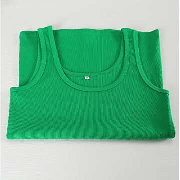 GEMBERA Women's Stylish Sleeveless Ribbed Tank Top