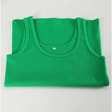 GEMBERA Women's Stylish Sleeveless Ribbed Tank Top