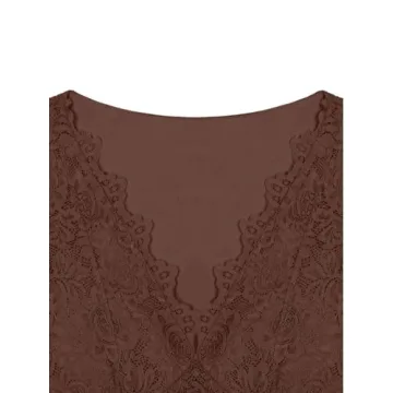 REORIA Women's Sexy Lace V Neck Crop Tops for Any Occasion