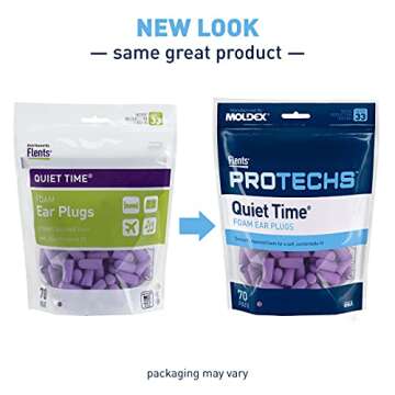 Flents Foam Ear Plugs, 70 Pair - Superior Noise Reduction for Sleep and Travel