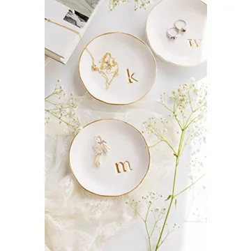 COLLECTIVE HOME Elegant Ceramic Jewelry Tray for Gifts