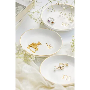 COLLECTIVE HOME Elegant Ceramic Jewelry Tray for Gifts