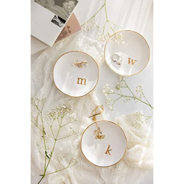 COLLECTIVE HOME Elegant Ceramic Jewelry Tray for Gifts