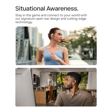 SHOKZ OpenFit 2 Open-Ear Headphones, True Wireless Bluetooth Earphones with Microphone, Earhook Earbuds with 48 Hours of Playtime, Fast Charging, IP55 Water-Resistant, with Carrying Bag, Black