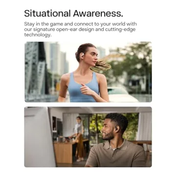 SHOKZ OpenFit 2 Open-Ear Headphones, True Wireless Bluetooth Earphones with Microphone, Earhook Earbuds with 48 Hours of Playtime, Fast Charging, IP55 Water-Resistant, with Carrying Bag, Black