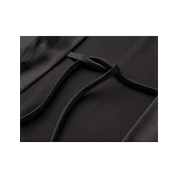 HOTOUCH Womens Bride Bridesmaids Satin Wedding Kimono Bridal Robe Long Luxury Sleepwear Lounge Robe A-Black Small