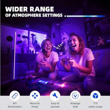 Barrina LED Black Light Bar, Perfect for Party, Halloween T10 Vertical Standing UV Blacklight Fixtur...