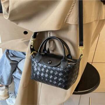 Waiyqju Mini Small Size Braided Luxury Leather Women's top Handle Handbag Fashion Travel Daily Satchel