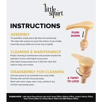 Torani Sugar Free French Vanilla Syrup with Little Squirt Syrup Pump, 750ml 25.4 Ounces