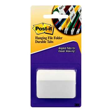 Post-it Tabs, 2-Inch Angled Solid, White, 50-Tabs/Pack (686A-50WH)