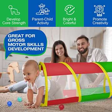 Play Tunnel for Toddlers 1-3, Kids Tunnel Crawling Indoor Outdoor Mesh See Through Pop Up Play Tent ...