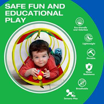 Play Tunnel for Toddlers 1-3, Kids Tunnel Crawling Indoor Outdoor Mesh See Through Pop Up Play Tent Crawl Tunnel Sensory Toy for Toddler Babies Children Girl Boy Game