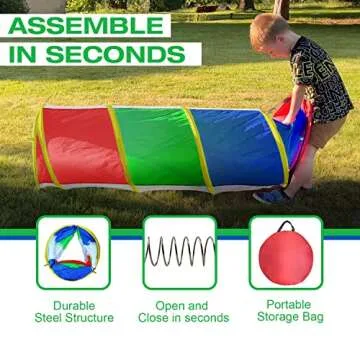 Play Tunnel for Toddlers 1-3, Kids Tunnel Crawling Indoor Outdoor Mesh See Through Pop Up Play Tent Crawl Tunnel Sensory Toy for Toddler Babies Children Girl Boy Game