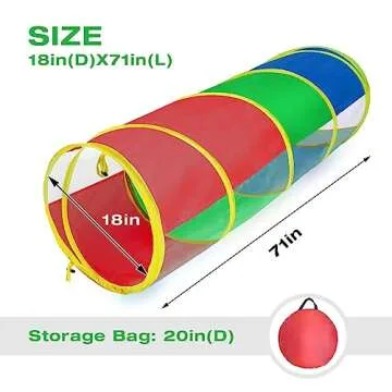 Play Tunnel for Toddlers 1-3, Kids Tunnel Crawling Indoor Outdoor Mesh See Through Pop Up Play Tent Crawl Tunnel Sensory Toy for Toddler Babies Children Girl Boy Game