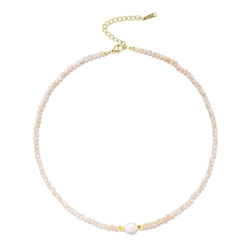 ERNAULO Colorful Bohemian Beaded Necklace for Women - Unique Handmade Gift in Crystal and Pearl Styl...