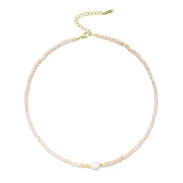 ERNAULO Colorful Bohemian Beaded Necklace for Women - Unique Handmade Gift in Crystal and Pearl Styl...